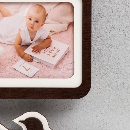 Photo frame LHDF "Bird" 33x51 in 4 photos 10x15 cm, col. Wenge-white (plastic screen)-1