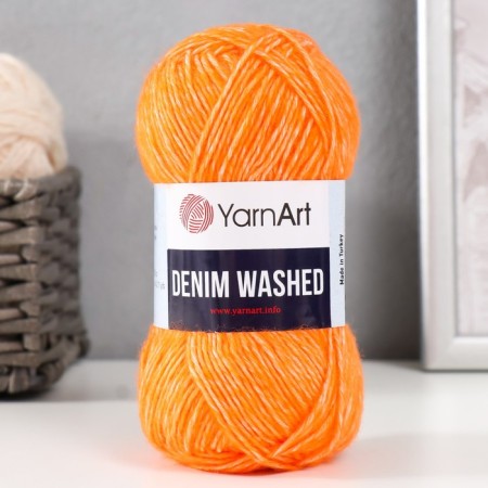Yarn "Denim Washed" 30% acrylic 70% cotton 130m/50g (902 orange)