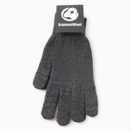 Angora wool gloves, gray color, river 18-3