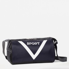 Sports bag, lightning department, side grid, long belt, dark blue color