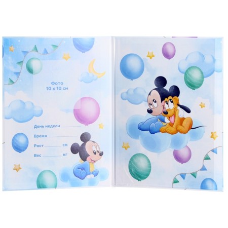 Folder for birth certificate, 1 file 21x30 cm, Mickey Mouse-2