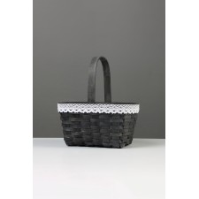 Wicker basket 22 x 17 x 11 cm, handle h = 16, gray with Bahram