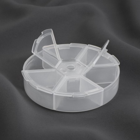 Organizer for beads, 6 departments, d = 8 × 1.8 cm, the color is transparent-1