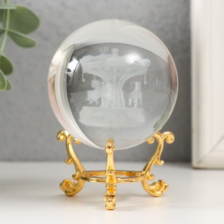 Souvenir glass "Carousel" d = 6 cm openwork stand 8.5x6x6 cm-2