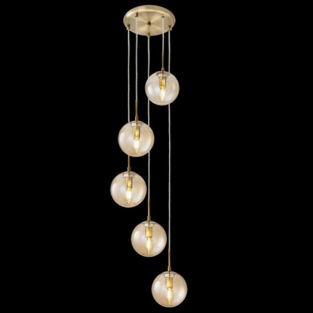 Suspended lamp Citilux "Tommy" CL102053, 36x36x56 cm, 5x40W, E14, brown color-1