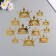 Stick paper, plastic "Crown" gold shine set 12 pcs 3 sizes