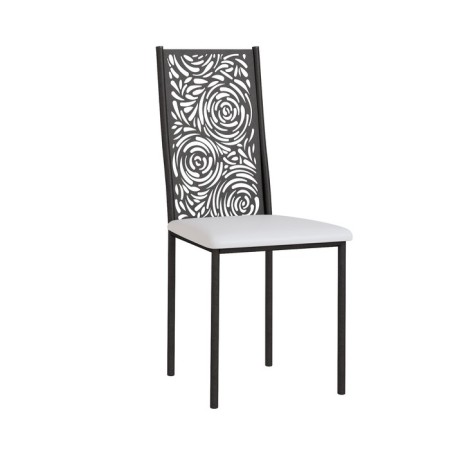 Stool "Rose", 410 × 510 × 980 mm, vinylski, black muar / white color