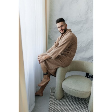 Tainted male bathrobe, size 46, cappuccino color-4
