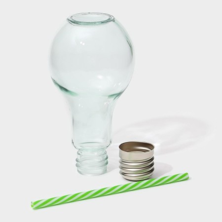 Glass glass for a cocktail shade “Light bulb”, 500 ml, with a tube, unscrewing cover-5