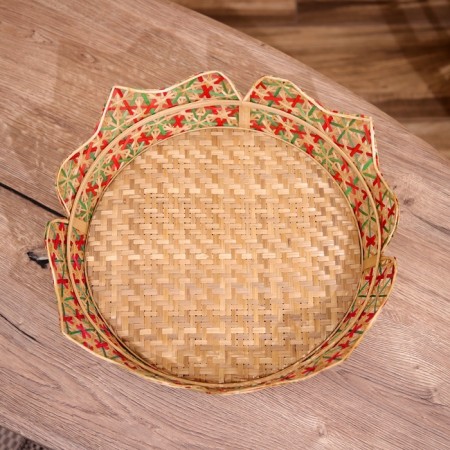 Vase wicker, from bamboo 40x40x10 cm-3