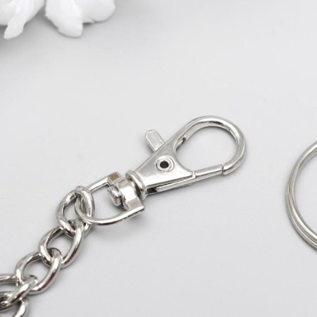 Chain d/keys with a carbine on a ring, silver 30 cm-1