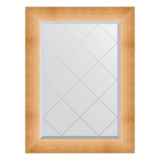 Mirror with engraving in the baguette frame, poisoned with gold 87 mm, 66x89 cm