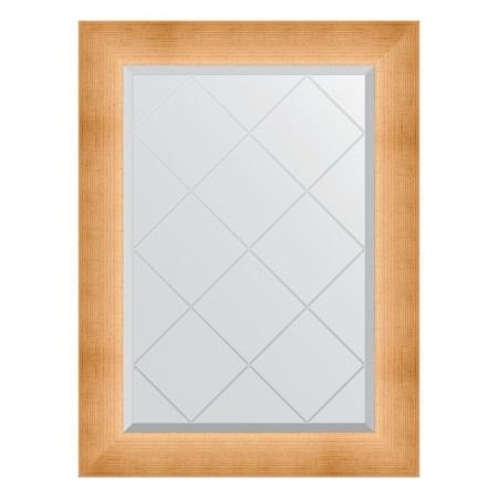 Mirror with engraving in the baguette frame, poisoned with gold 87 mm, 66x89 cm