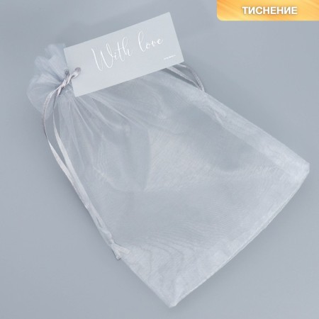 Bag Gift Organza Silver "You", with a nameplate 16 x 24 cm +/- 1.5 cm