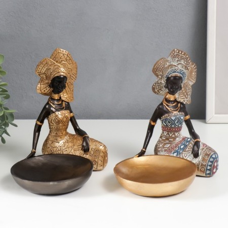 Souvenir Polystone stand "African in the headdress-leader" MIX 18.5x20.5x13 cm