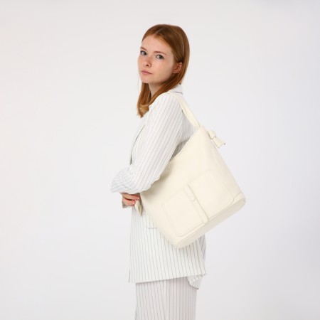 Lugus bag, 2 external pockets, white color-8