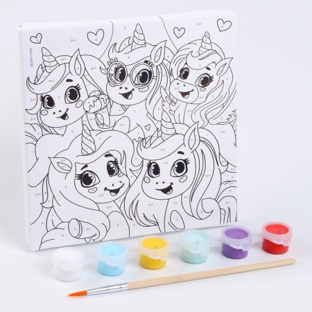 Picture on numbers for children "Unicorn-Fruz", 15 x 15 cm-1