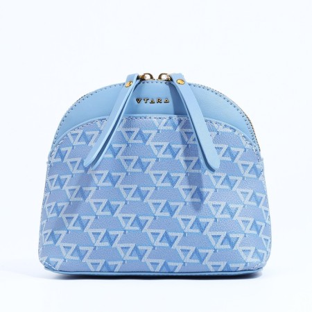 Bag Cross-Bodi with a zipper, blue color-1