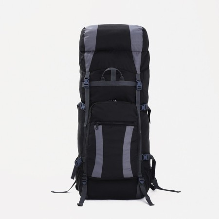 Tourist backpack, TAIF, 90 l, cord department, outer pocket, 2 side nets, black/gray color