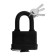 Castle with a hinged lockland, 65 mm, moisture -proof, short handle, 2 keys, black color