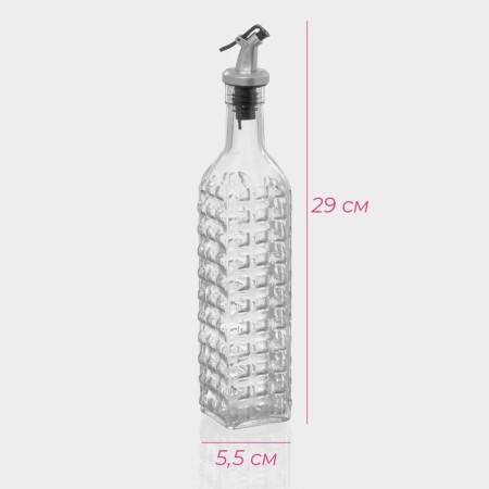 Glass bottle for sauces and oils with a bugol lock of the “spikes”, 500 ml, 5.5 × 29 cm-1