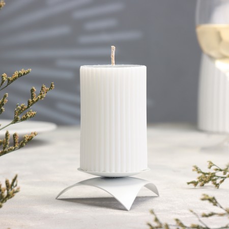 Climber "Asterisk" Metal for 1 candle, 9x3.5 cm, white