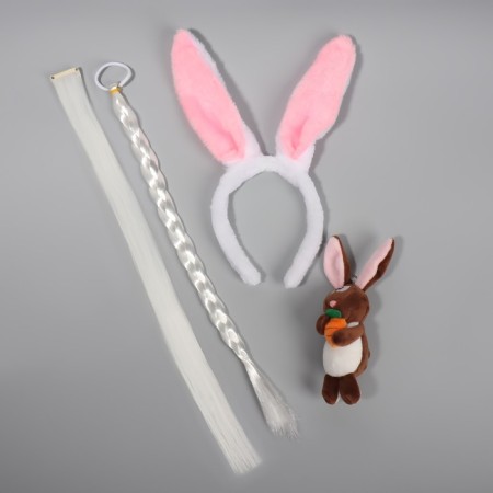 Set "Bunny", Clot on a hairpin, braid, rim, toy-5