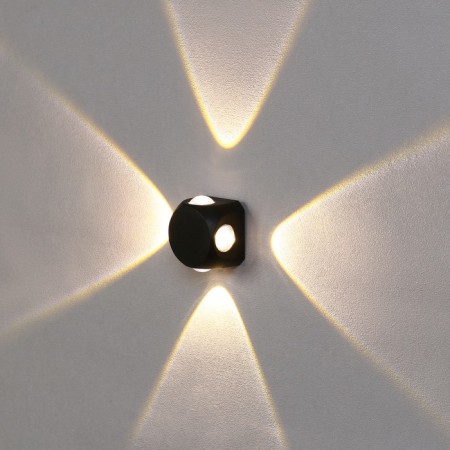 Facade lamp “Cube”, FSD-064, 4 watts, 3000k, 2 rays, IP65, 220 V, plastic, black-1