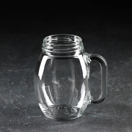 Glass mug "cocktail/football", 500 ml, texture mix-2