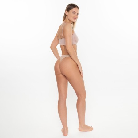 Panties female thongs are seamless, beige color, size 48-52 (l-ha)-4