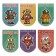Magnetic bookmark 6 pcs "Robots", (25x35mm is folded), on the substrate