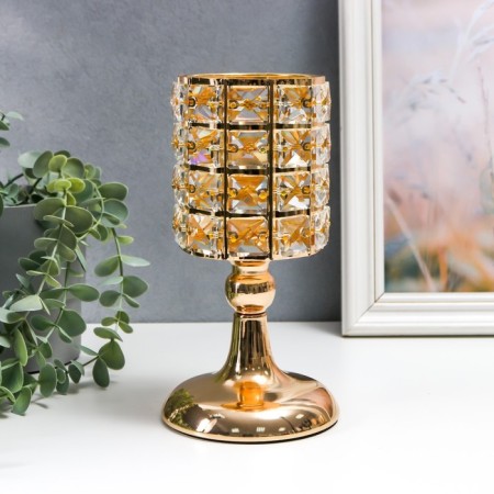 Summary Metal for 1 candle "Crystals. Golk" Gold 21x11x11 cm-1