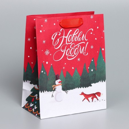 Craft vertical package "New", MS 18 x 23 x 10 cm, New Year-1
