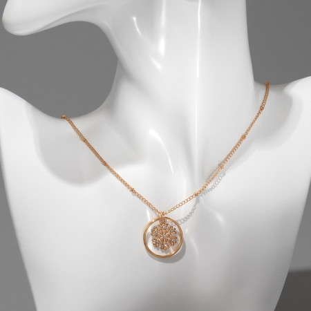 The pendant "New Year" snowflake in the ring, the color is white in gold, 45 cm-5