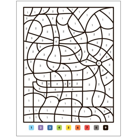 Coloring on numbers "Transport"-1