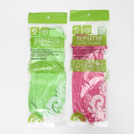 Gloves of household rubber shares, size L, 40 g, color mix-2