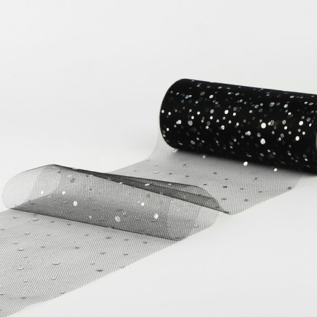 Fatin with sparkles, 15 cm, 11 ± 1 g/sq.m, 23 ± 1 m, black color No. 21-1