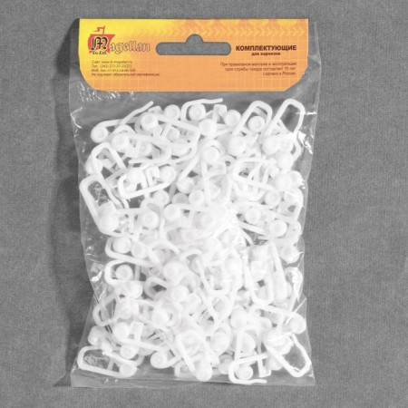 Hook for curtains, roller, 20 × 11 mm, white color-2