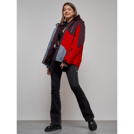 Ski jacket female, size 52, red color-11