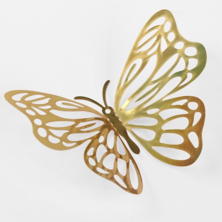 Set for decorating "Butterflies", set 12 pcs, color holography gold-2