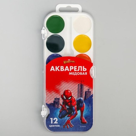 Honey watercolor "Spider-Man", 12 colors, without brush-1
