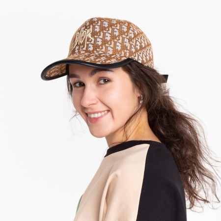 Baseball cap, milk/brown color, size 56-58
