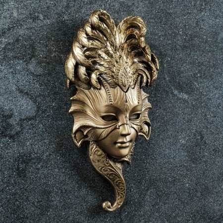 Panel "Mask" 28x14x5 cm, bronze with gilding