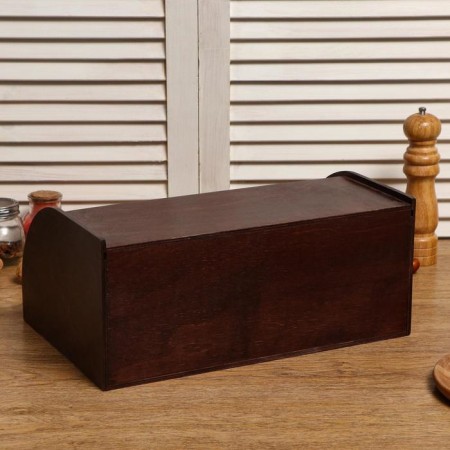 Wooden breadbread "Bukhaka", transparent varnish, nut color, 38 × 24.5 × 16.5 cm-2