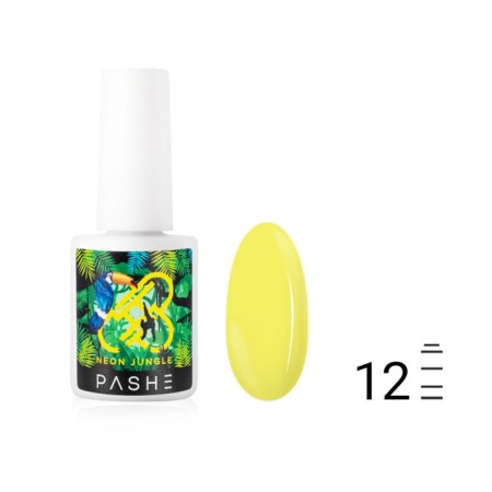 Pashe Neon Jungle gel polish, No. 12 Neon lemon, 9 ml