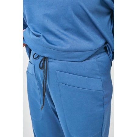 Female suit, size 66, gray-blue color-6