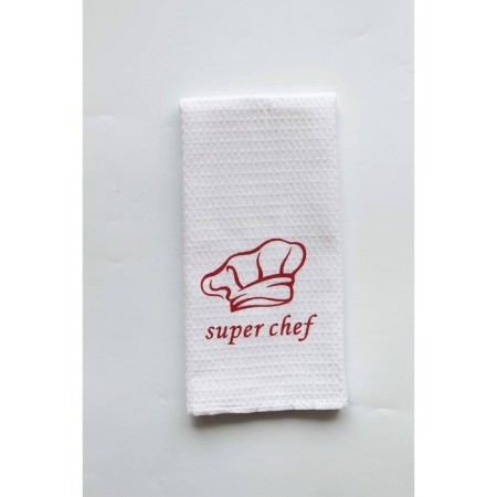 Kitchen CHEF: take, mittens, towel 38x63 cm, red color red-1