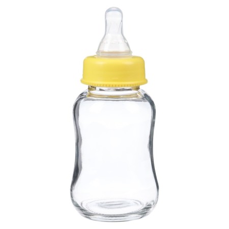 A bottle for feeding, classic throat, glass, slow flow, from 6 months, 150 ml., Mix color-12