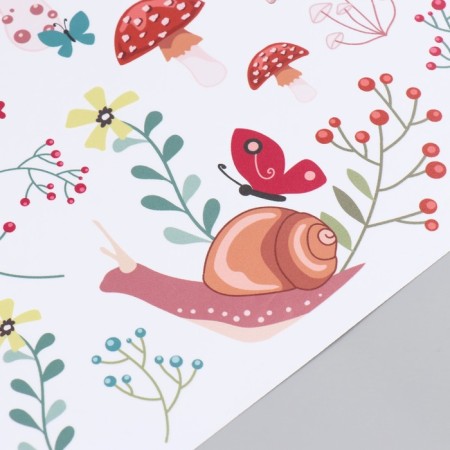 Stick plastic interior color "Snails and mushrooms" 30x90 cm-2