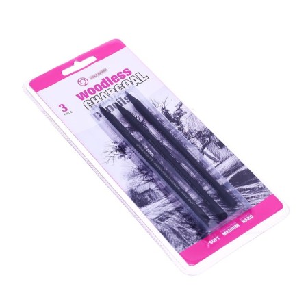Coal pencils, black, 3 pieces in the set (1 rod-soft, 1 rod-medium, 1 rnot)-2